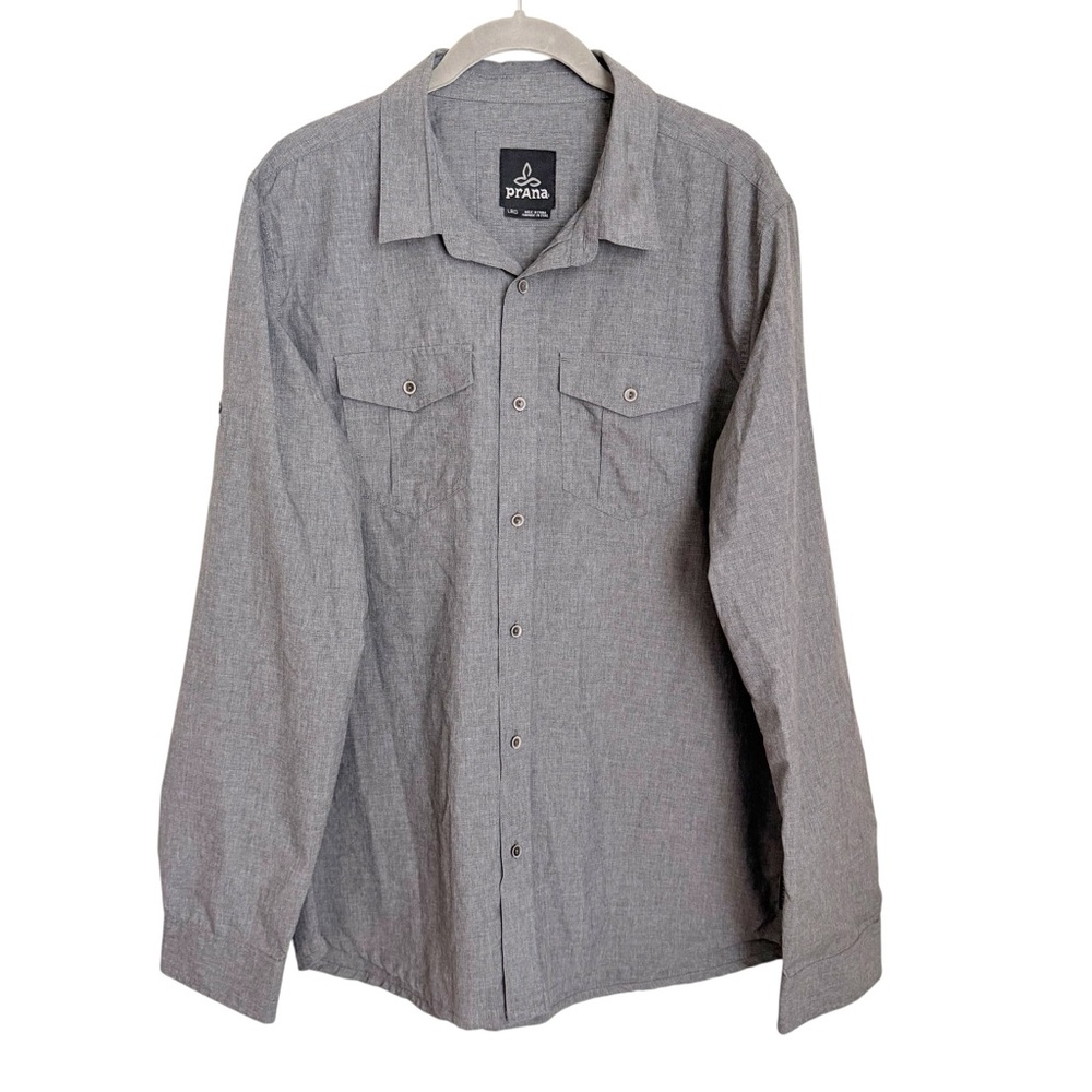 prAna Ascension Long Sleeve Shirt Size Large Gray Style M2ASCE115